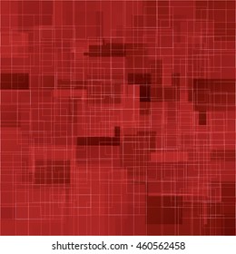 Abstract glitchy red squares vector background.