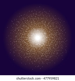 abstract glitter effect . Star sparks in explosion on black background , vector