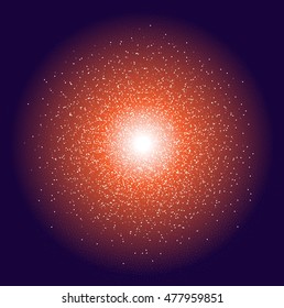 abstract glitter effect . Star sparks in explosion on black background , vector