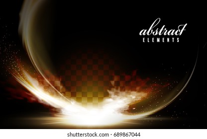 Abstract glitter element, shining beam on transparent background, 3d illustration