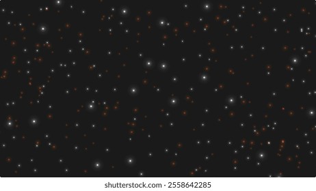 Abstract glitter lights with frame on dark background. Stars and celestial.
