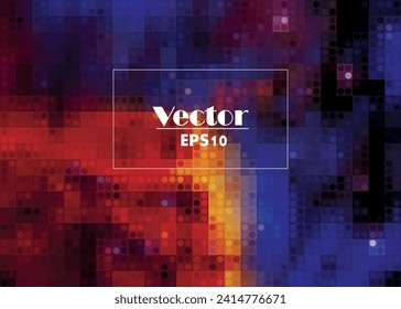 Abstract glittering geometric texture with orange, blue and purple sparkles on black background. Fantasy fractal design. Digital art. 3D rendering.