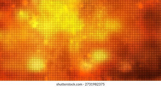 Abstrakt glitzernde geometrische Textur mit orangefarbenen und goldenen Pixeln. Fantasy-Fraktal-Design. Digitale Kunst. 3D-Darstellung.