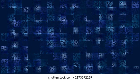 Abstract Glittering Geometric Texture. Technology Flyer Background Design. Digital Art. Vector Illustration.