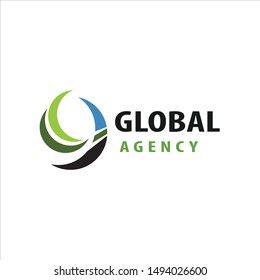 Abstract global agency logo,consulting, simple