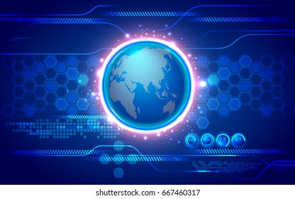 Abstract global business communication and technology background with Globe.Use for Business,Computer ,Security or Technology.Vector illustration.