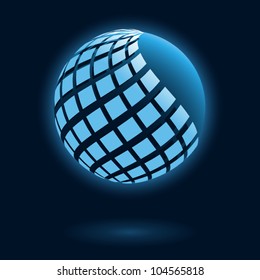 The abstract global business icon. Vector  illustration.