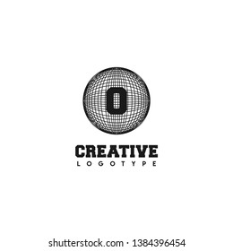 abstract global circle O logo letter design concept