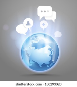 Abstract global communication scheme on Earth