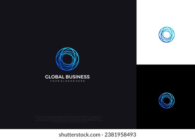 
Abstraktes Logo für globale Verbindungstechnik, Logo für Software, Vektordesign-Vorlage
