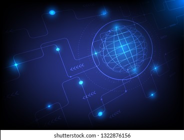 Abstract Global Cyber Technology and Network Background