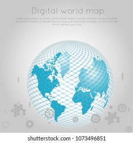 Abstract global digital connection and future technology concept background.