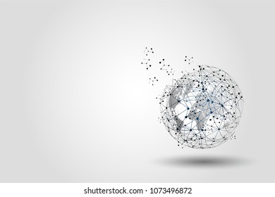 Abstract global digital connection and future technology concept background.