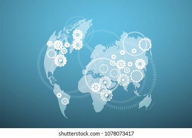 Abstract global digital connection and future technology concept background.