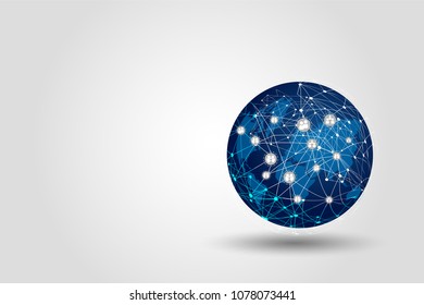 Abstract global digital connection and future technology concept background.