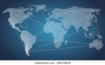Abstract Global Digital Network Business Connections, Social Media Concept Design, Cloud Computing and Networks with World Map, Networks Structure, Telecommunications Concept Design, Network Connectio