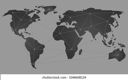 Abstract Global Digital Network Business Connections, Social Media Concept Design, Cloud Computing and Networks with World Map, Networks Structure, Telecommunications Concept Design, Network Connectio