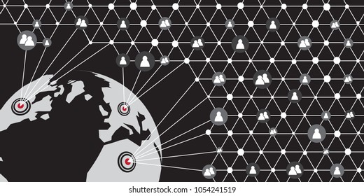 Abstract Global Digital Network Business Connections, Social Media Concept Design, Cloud Computing and Networks with World Map, Networks Structure, Telecommunications Concept Design, Network Connectio