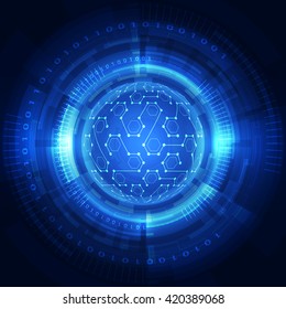 Abstract global digital network technology background. Illustration Vector