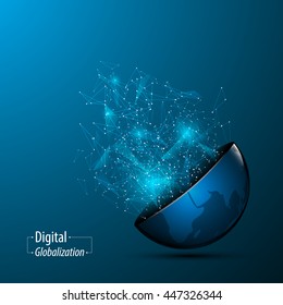 abstract global digital technology polygonal geometric design background