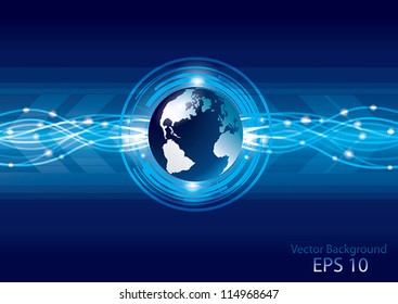 Abstract global earth technology background, vector