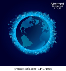 Abstract global earth technology background, vector