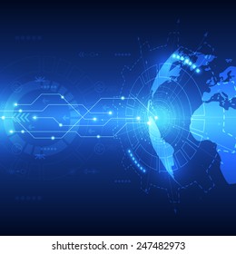 Abstract global future technology background, vector illustration