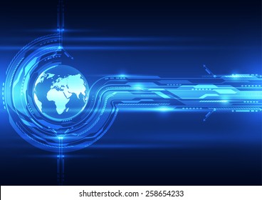 Abstract global future technology background, vector illustration 