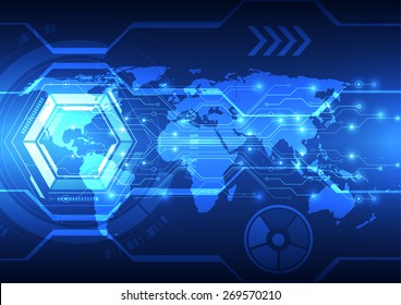 Abstract global future technology background, vector illustration