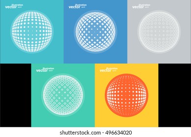 Abstract global icon, graphic design stylish concept 