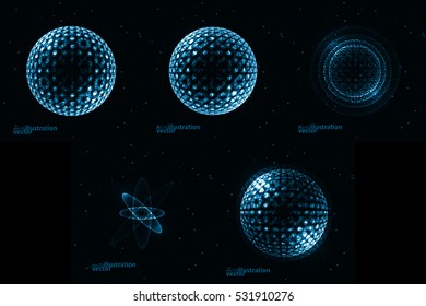 Abstract global icon, vector graphic design, stylish concept eps10