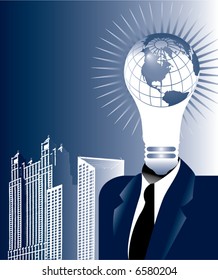 An abstract global idea concept depicted in this vector background illustration