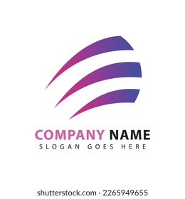 Resumen de la plantilla de diseño de logotipo de tecnología global. Signo de globo de línea circular de arte.