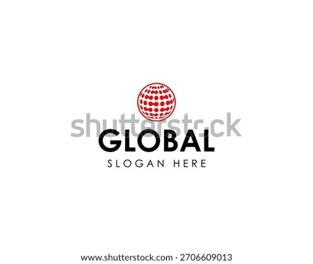 Abstract Global logo with dot icon. Global logo and business card design Premium Vector