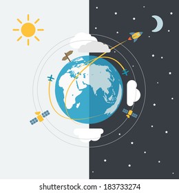 Abstract global modern transport scheme