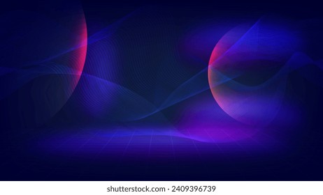 Abstract Global network connection background concept with Big data visualization, wave flow lines and dots. Internet technology. Vector illustration eps10