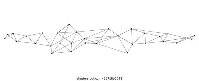 Abstract Global Network Connection Banner, Website Header with Connecting Dots and Lines, Digital Technology Background, Social Media Communication, Internet Data Flow, Futuristic Vector Illustration
