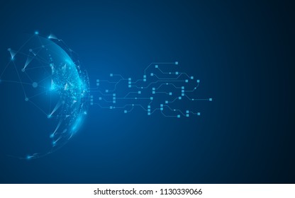 abstract global network connection telecommunication innovative concept background eps 10 vector