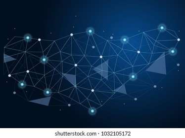 abstract Global network connections technology graphic design. points and lines background