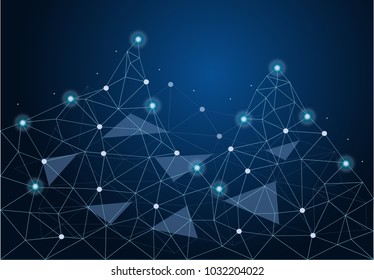 abstract Global network connections technology graphic design. points and lines background