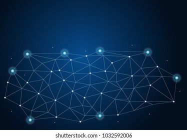 abstract Global network connections technology graphic design. points and lines background