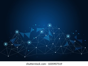 abstract Global network connections technology graphic design. points and lines background