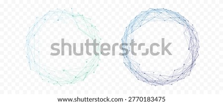 Abstract global network spheres and circular connections, digital technology mesh, big data visualization