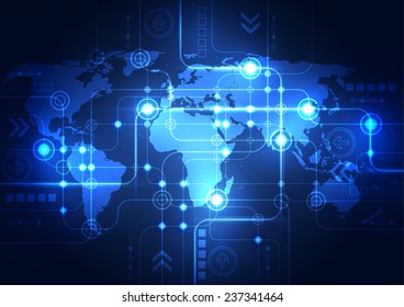 Abstract global network technology background, vector