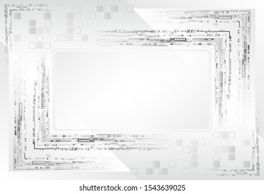 Abstract global sci fi concept. Hi-tech vector illustration with various technology elements. Digital internet communication on grey background. Futuristic technology line. Cyber security internet and