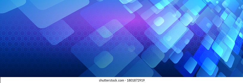 Abstract global sci fi concept. Wide Hi-tech vector illustration with technology lines. Cyber security internet and networking concept. Digital internet communication on blue background.
