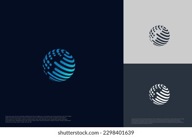 Abstract global sphere technology logo designs template, symbol template