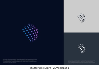 Abstract global sphere technology logo designs template, symbol template