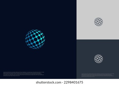 Abstract global sphere technology logo designs template, symbol template