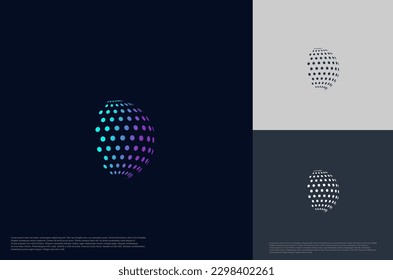 Abstract global sphere technology logo designs template, symbol template